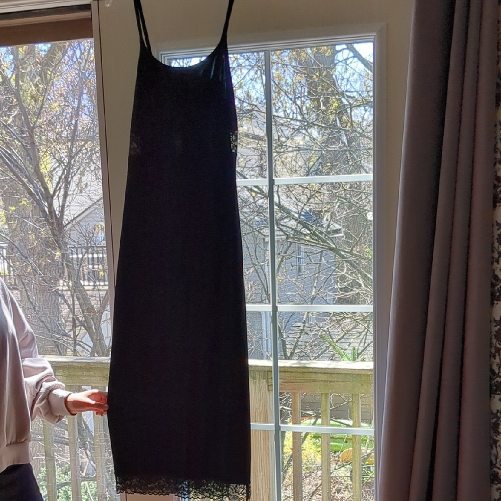 Elegant Black Lace Slip Dress
